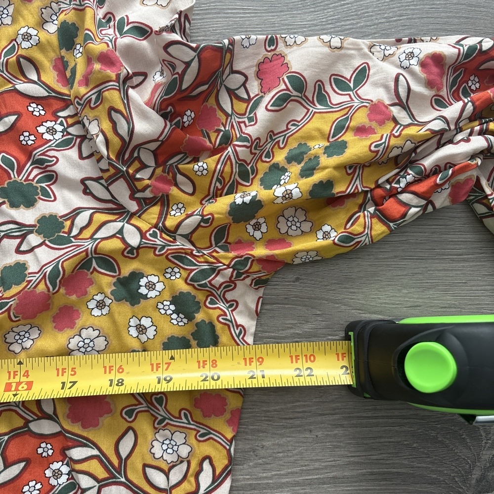 Natural Life size XL Boho Floral Button Front Shirt Dress Rayon Long Sleeve - Picture 11 of 14